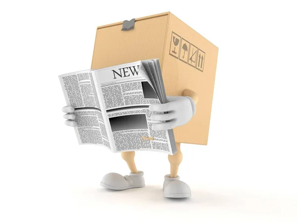 Package character reading newspaper — 图库照片