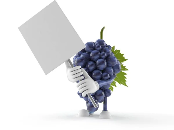 Caractère raisin avec enseigne — Photo