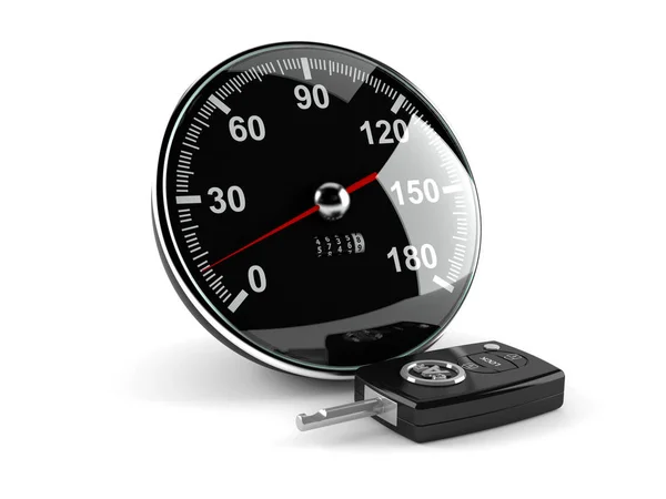 Meter with car key — Stock Photo, Image