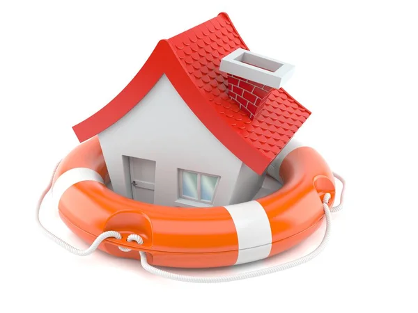 House with life buoy — Stock Photo, Image