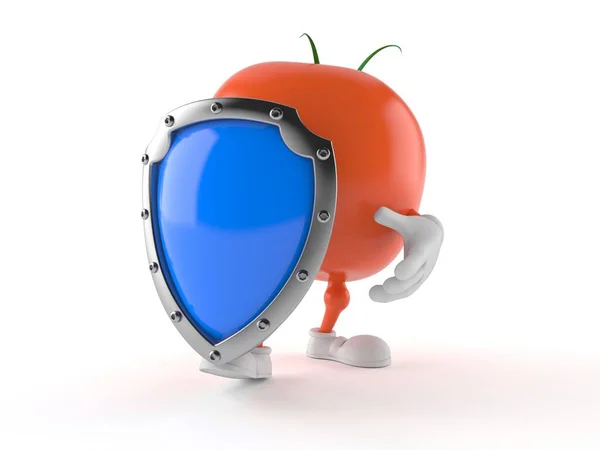 Tomaten Charakter mit Schild — Stockfoto