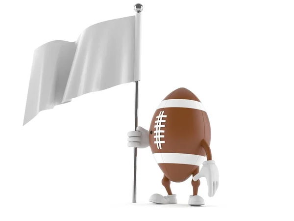 Rugbykaraktär med vit flagga — Stockfoto