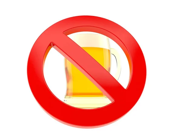 Cerveza con símbolo prohibido — Foto de Stock