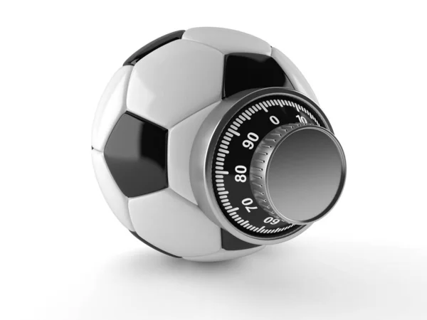 Soccer ball with combination lock — Stock Photo, Image