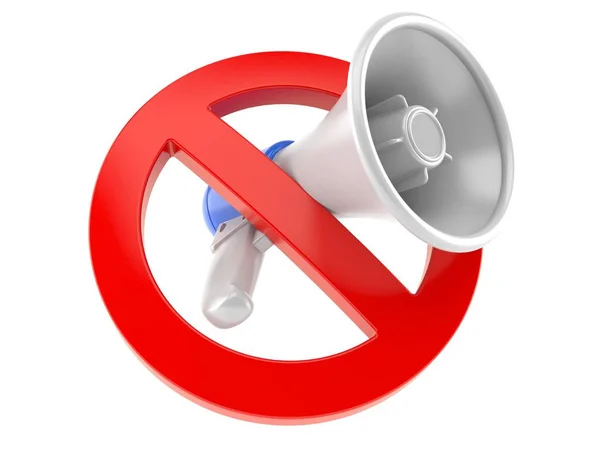 Megaphone with forbidden sign — Stock Photo, Image