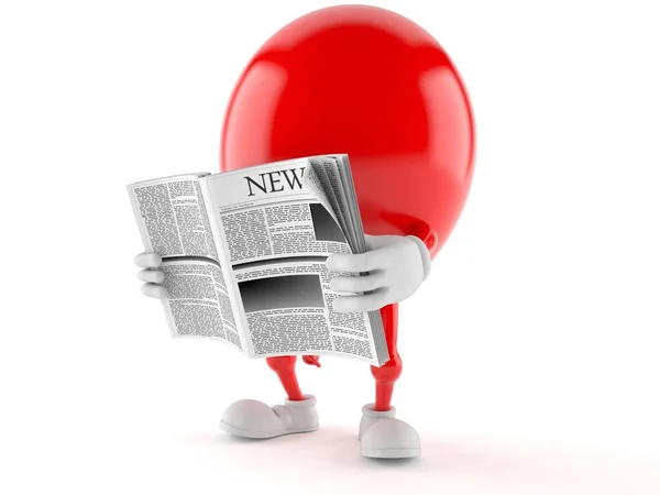 Charakter balónu čte noviny — Stock fotografie