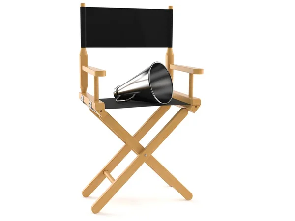 Movie director chair with megaphone — Stock Photo, Image