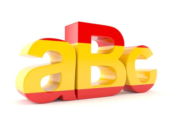 Abc letters in de Spaanse vlag — Stockfoto