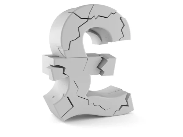 Damaged pound currency symbol — Stock Photo, Image