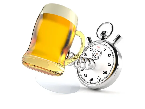 Beer with stopwatch — Stock Photo, Image