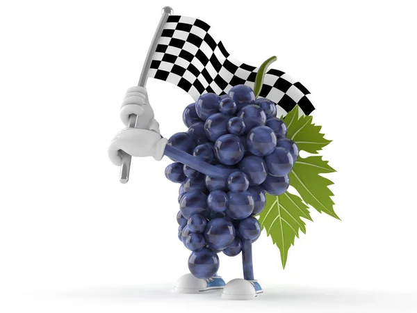 Caractère raisin agitant drapeau de course — Photo