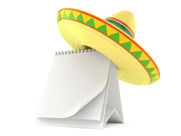 Sombrero with blank calendar — Stock Photo, Image