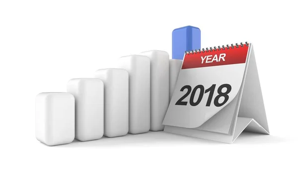 Calendario 2018 con gráfico —  Fotos de Stock