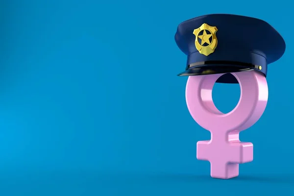 Chapéu de polícia com símbolo de gênero feminino — Fotografia de Stock