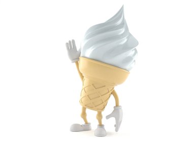 Dondurma karakteri elini kaldırıyor.