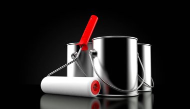 Fırça ile boya... kutularını