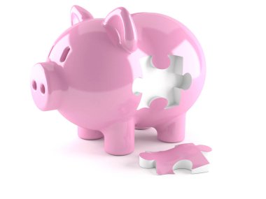 Yapbozlu domuz kumbarası