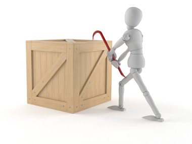 Sandıklı beyaz kukla karakter