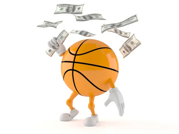 Carácter de baloncesto con dinero — Foto de Stock