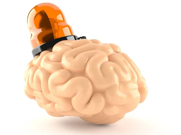 Brain with emergency siren — Stock Photo, Image