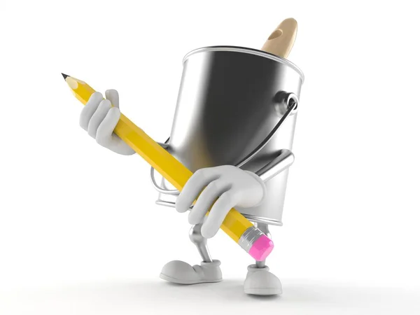 Pintura pode personagem segurando lápis — Fotografia de Stock