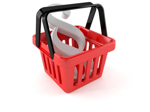 Shopping basket with paragraph symbol — Stock Photo, Image