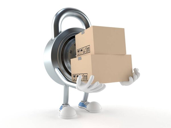 Combination lock character with boxes