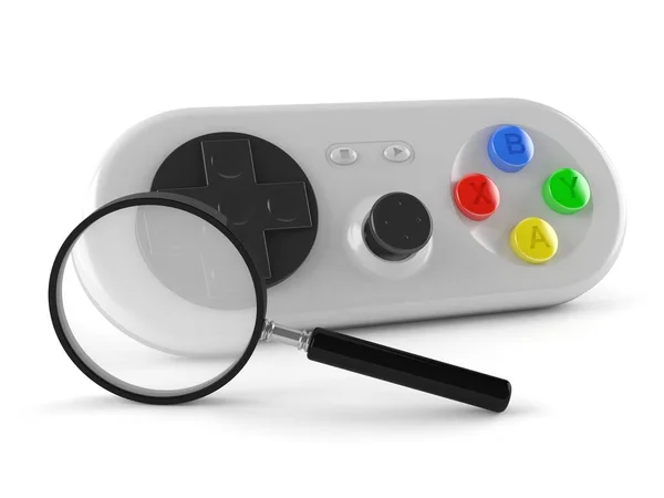 Gamepad με μεγεθυντικό φακό — Φωτογραφία Αρχείου