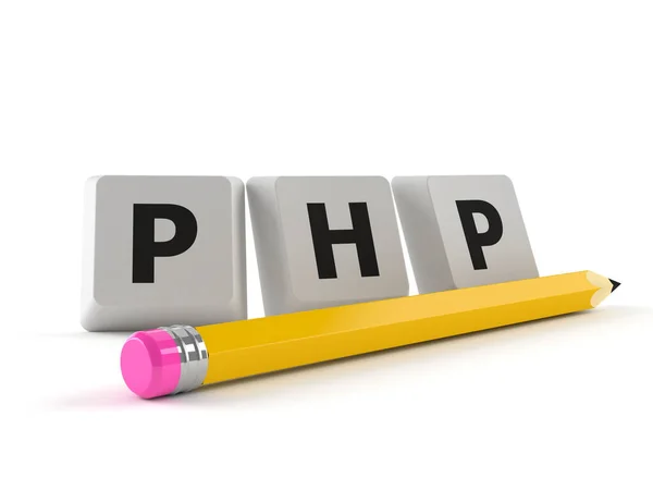 PHP літери з олівцем — стокове фото