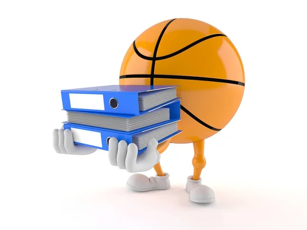 Basketballfigur trägt Ringbuch — Stockfoto