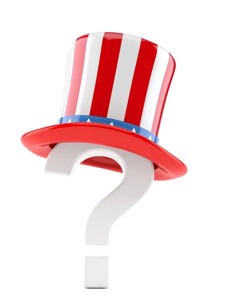 USA hat with question mark — Stock Photo, Image
