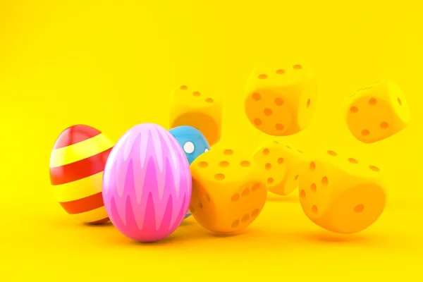 Fondo de juego con huevos de Pascua — Foto de Stock