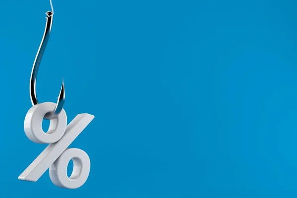 Kanca yüzde simgesi ile Balık tutma