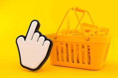 İmleç ile market arkaplanı