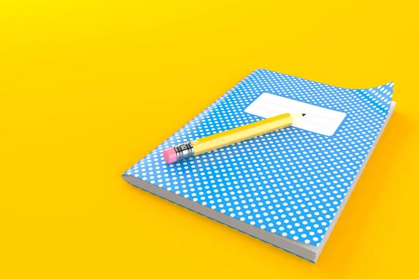 Workbook with pencil — ストック写真