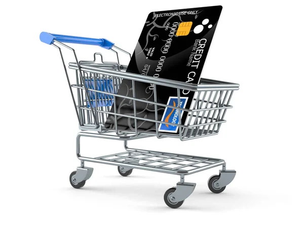 Carrinho de compras com cartão de crédito — Fotografia de Stock