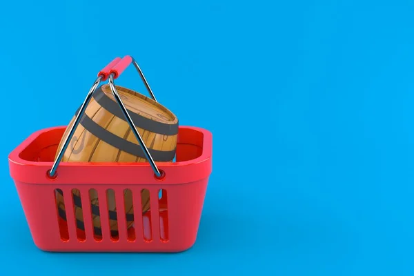 Casco dentro da cesta de compras — Fotografia de Stock
