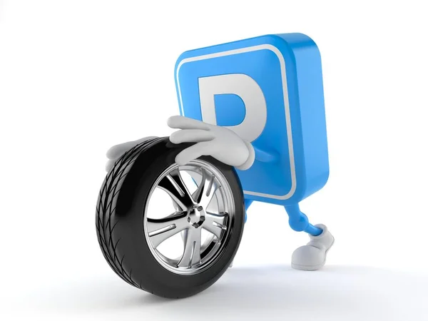 Символ паркування ковзання запасного колеса — стокове фото
