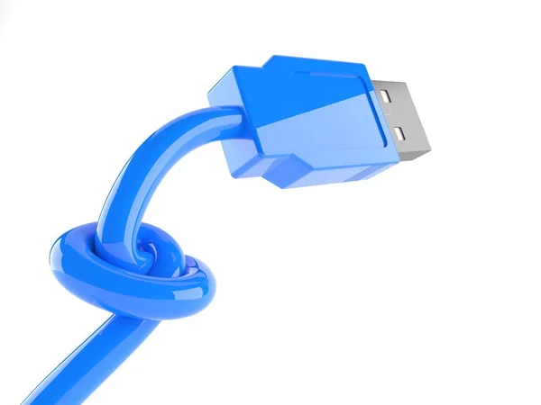 Usb kabel med knut — Stockfoto