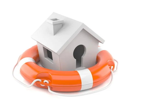 House with life buoy — Stock Photo, Image