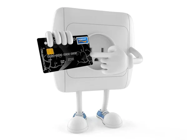 Caráter Outlet com cartão de crédito — Fotografia de Stock