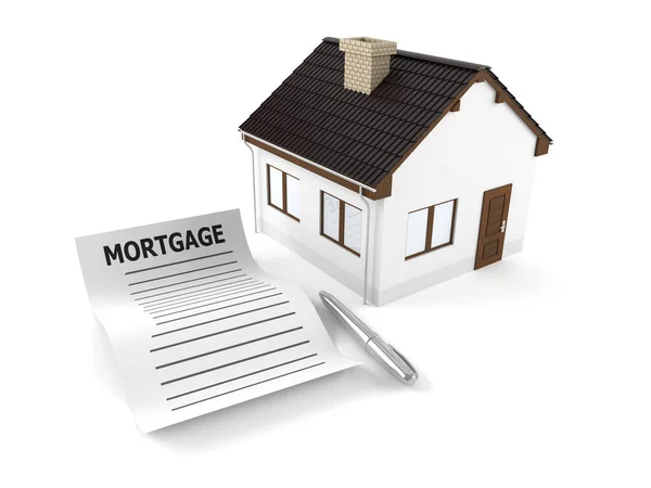 House with mortgage papers — Stock Photo, Image