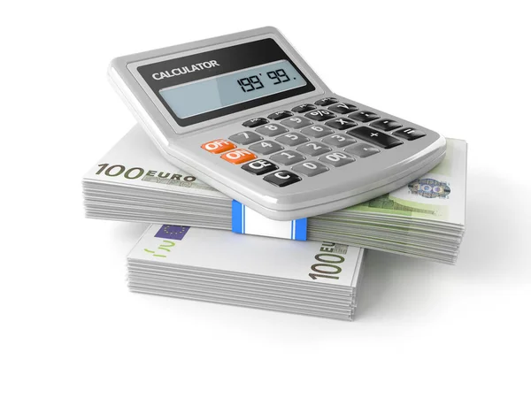Az euró pénznem kalkulátor — Stock Fotó