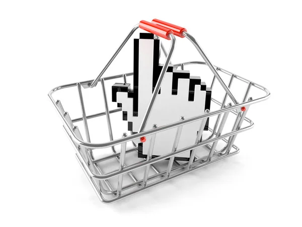 Shopping basket with cursor — Stock Photo, Image