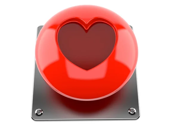 Botón de amor rojo — Foto de Stock