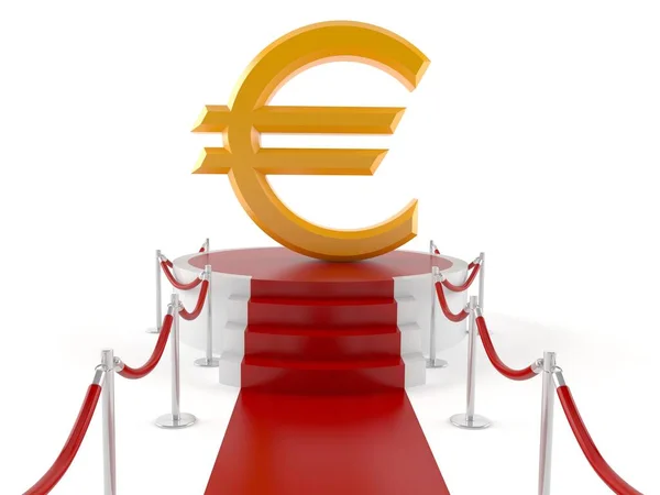 Euro valuta symbool op rode carper — Stockfoto