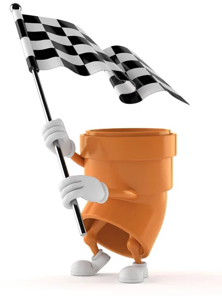 Personaje de tubería ondeando bandera de carrera —  Fotos de Stock