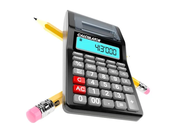 Ceruzával ellátott számológép — Stock Fotó