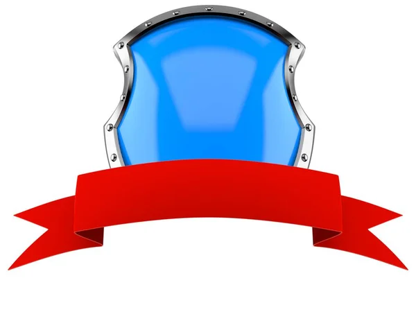 青いリボンの盾 — ストック写真