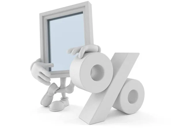 Window character with percent symbol — Stock Photo, Image